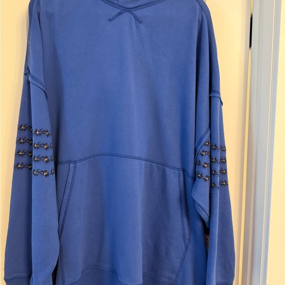 SOLD! FP Movement At My Best Embroidered Sweatshirt In Stellar Blue Size Medium - Picture 8 of 8